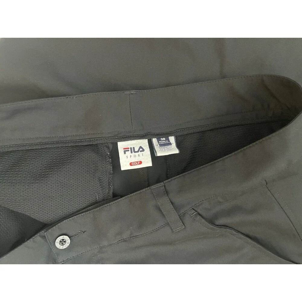 FILA Sport Mens Golf Shorts Size 38 black Flat Front Performance Athletic